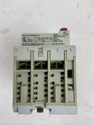 ALLEN BRADLEY 140-MN-0250 SER C MANUAL MOTOR STARTER 600V 3PH 1.5HP 1.6-2.5A1