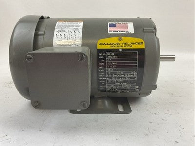 BALDOR M3452 34A51W11 INDUSTRIAL MOTOR 0.17HP 230/460V 1.1/.55A 1140RPM 60HZ 3PH1