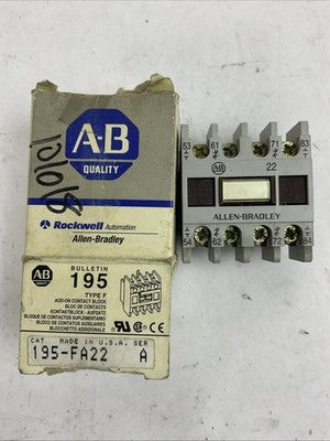 ALLEN BRADLEY 195-FA22 SER A CONTACT BLOCK0