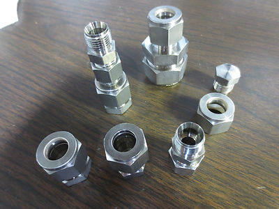 SWAGELOK MISCELLANEOUS UNIDENTIFIED STAINLESS STEEL FITTINGS - NEW - LOT of 70