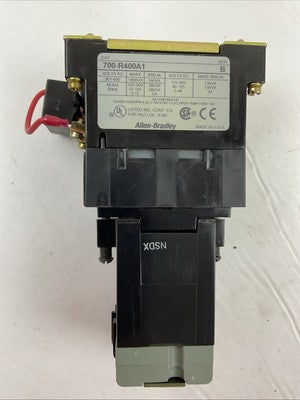 ALLEN BRADLEY 700-R400A1 SER B 852D-C SER G CONTROL TIMING RELAY 1.0 SEC 300V1