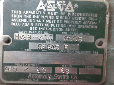 ASCO HV29-300 / 8005 EXPLOSION-PROOF VALVE COIL - 460V, 60Hz 68 WATT NEW SURPLUS5