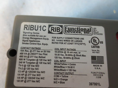 RIB RIBU1C ENCLOSED ISOLATED SPDT RELAY 10A, 120V-AC, 10-30V-DC1