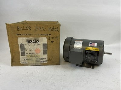 BALDOR M3452 34A51W11 INDUSTRIAL MOTOR 0.17HP 230/460V 1.1/.55A 1140RPM 60HZ 3PH0