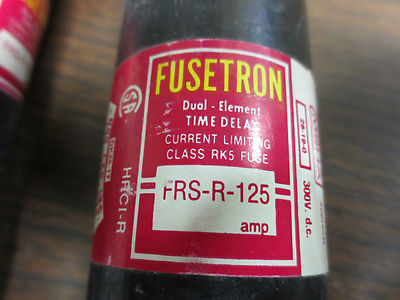 BUSSMANN FUSETRON FRS-R-125 FUSE 125A 600VAC 300VDC***LOTOF6***1