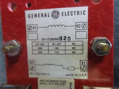 GENERAL ELECTRIC CR308XT123A TRANSFORMER KIT for 200/300 STARTERS 220/208V PRIM.7