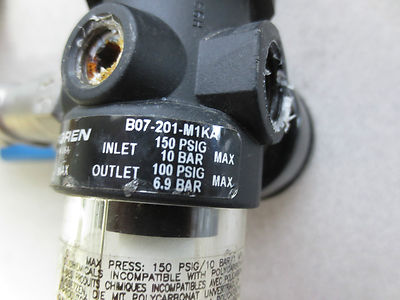 NORGREN B07-201-M1KA FILTER REGULATOR, PINACLE VALVE, WINTERS GAUGE 0-700psi4