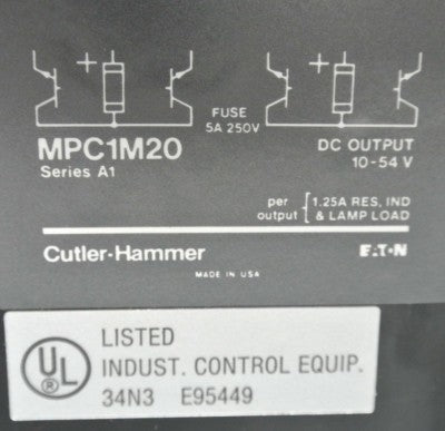 CUTLER-HAMMER MPC1M20 OUTPUT MODULE / 10-54VDC /  NEW SURPLUS2