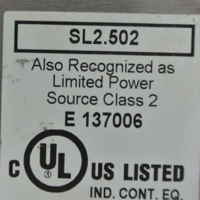 ifm SL2.502 POWER SUPPLY / 24VDC / 2.5A / 115-230VAC, 50-60Hz / IFM DN 20111