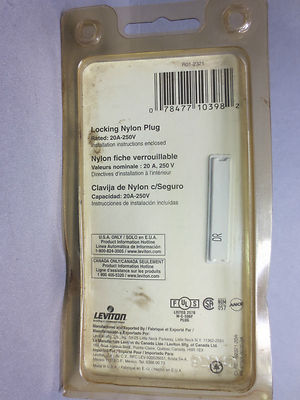 LEVITON 2321 / L6-20P / R01-2321 LOCKING NYLON PLUG 20A, 250V - NEW SURPLUS2