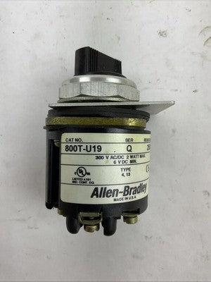 ALLEN BRADLEY 800T-U19 SER Q 300V AC/DC 2WATT SELECTOR SWITCH0