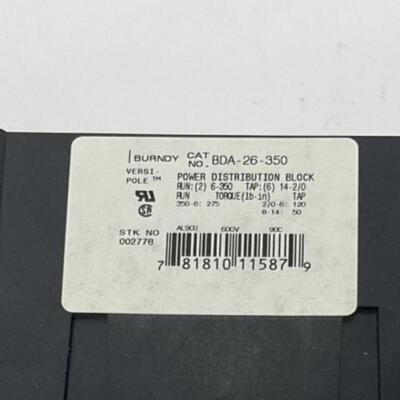 BURNDY BDA-26-350 DISTRIBUTION BLOCK VERSI-POLE3