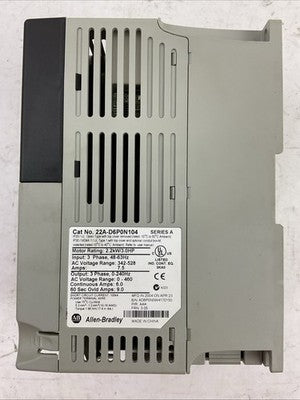 ALLEN BRADLEY 22A-D6P0N104 SER A FRN 3.05 POWER FLEX 4 AC DRIVE 2.2kW 3.0HP3
