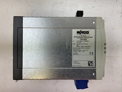 WAGO 787-834 EPSITRON PRO POWER SUPPLY OUT 24VDC 20A IN 110-240VAC 5.1-2.3A2