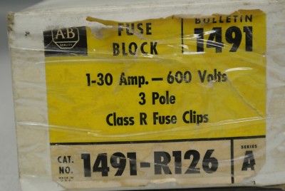ALLEN-BRADLEY 1491-R126 / FUSE BLOCK /600V, 1-30A, 3-POLE / NEW SURPLUS1