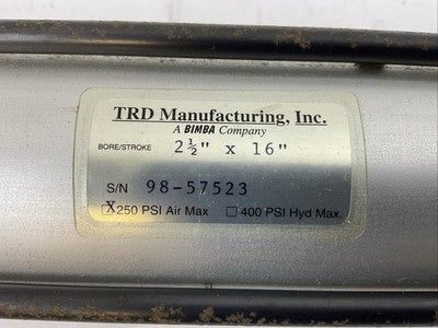 TRD MANUFACTURING 250PSI AIR MAX BORE/STROKE 2-1/2" X 16" CYLINDER1