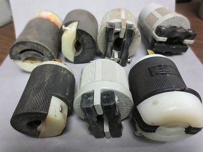 MIXED LOT of 7 HUBBELL & ARROW-HART 3- & 4-PRONG PLUGS and RECEPTACLES1