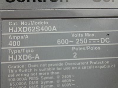 SIEMENS HJXD62S400A SENTRONÈ CIRCUIT BREAKER - 400A, 600VAC, 2-POLE NEW SURPLUS1