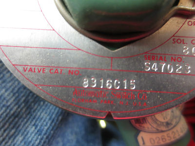 ASCO 8316C15 SOLENOID VALVE 110/120 50/60 3/8 PIPE 5/8 ORIFICE 10-250 psi - NEW1