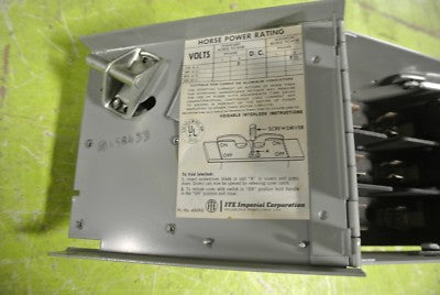 I-T-E V2B3212 CLAMPMATIC VACU-BREAK DUAL-AMPERAGE SWITCH 240V, 30 & 60A, 3-POLE6