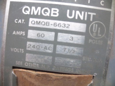 FPE / FEDERAL PACIFIC QMQB-6632 PANEL SWITCH - 240VAC, 60A, 3-POLE1