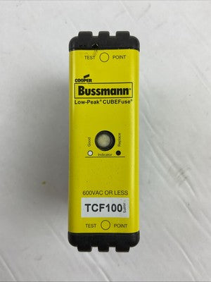 BUSSMANN LCF100 LOW-PEAK CURRENT LIMITING CUBE FUSE 100AMP 600VAC 300VDC0