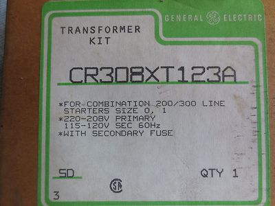 GENERAL ELECTRIC CR308XT123A TRANSFORMER KIT for 200/300 STARTERS 220/208V PRIM.1