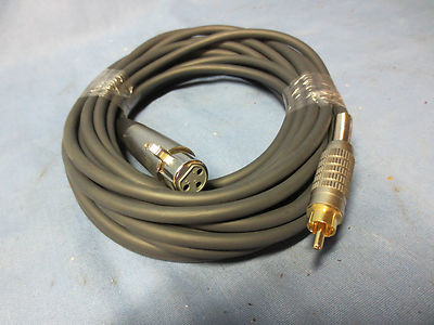 10-FT 3P XLR MICROPHONE FEMALE to RCA MALE PLUG CORD / CABLE BLACK - NEW in BAG0