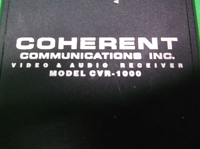 COHERENT COMMUNICATIONS VIDEO AND AUDIO RECEIVER CVR-10001