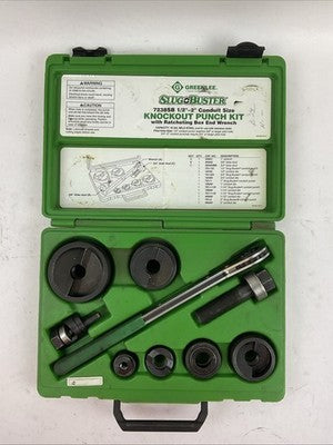 GREENLEE 7238SB 1/2"-2" CONDUIT SIZE KNOCKOUT PUNCH KIT W/ RATCHETING BOX END1
