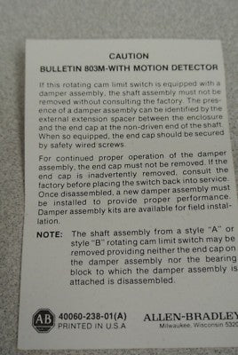 ALLEN-BRADLEY 803M-NX23 Series A / RETROFIT KIT for STYLE C, D, P DRAG DEVICE8