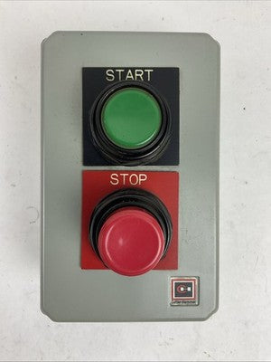 EATON CUTLER HAMMER E34EX7023 DIE CAST ENCLOSURE GREEN START RED STOP BUTTON0