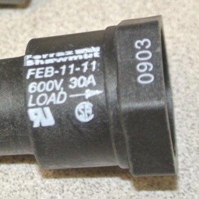 FERRAZ-SHAWMUT FEB-11-11 / IN-LINE FUSE HOLDER SET / 600VAC / 30A / NEW SURPLUS 1