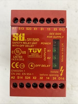 STU 44510-0710 24V SR15AD SAFETY RELAY UNIT WITH OFF DELAY0