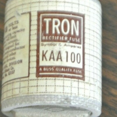 BUSSMANN / TRON KAA100 / RECTIFIER FUSE / 100A / 130V / NEW SURPLUS / KAA-1001