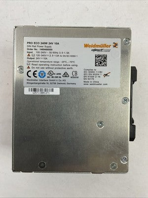 WEIDMULLER 1469490000 POWER SUPPLY PRO ECO 240W 24V 10A OUTPUT 24VDC1