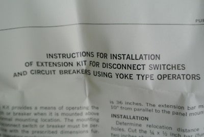 CUTLER-HAMMER C360KX EXTENSION KIT for DISCONNECT SWITCHES & CIRCUIT BREAKERS3