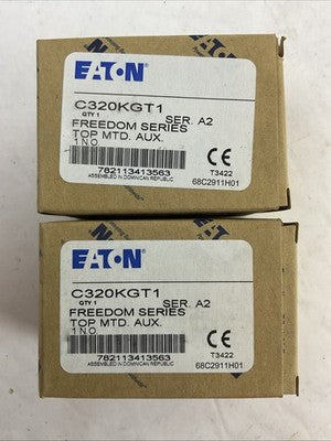 EATON C320KGT1 SER A2 FREEDOM SERIES TOP MTD AUXILIARY CONTACT 1N.O. (LOT OF 2)0