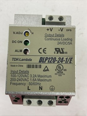 TDK-LAMBDA DLP120-24-1/E POWER SUPPLY OUTPUT 24VDC 5A INPUT 100-120/200-240VAC0