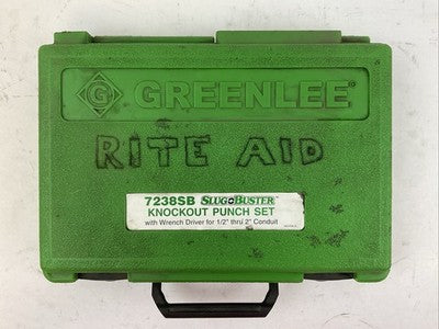 GREENLEE 7238SB 1/2"-2" CONDUIT SIZE KNOCKOUT PUNCH KIT W/ RATCHETING BOX END0