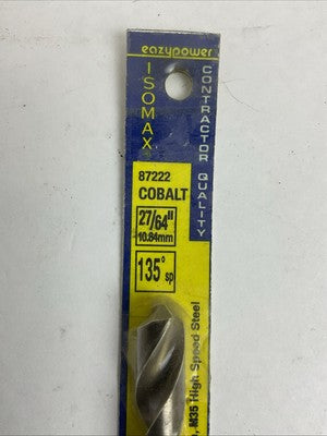 EAZYPOWER 87222 COBALT 27/64" 10.84mm 135°sp ISOMAX DRILL BIT CONTRACTOR QUALITY1