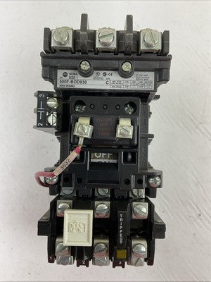 ALLEN BRADLEY STARTER 500F-BOD930 SER C 27A 600VAC 10HP COIL 115-120V 592-EUTB0