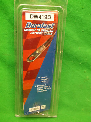 DURALAST DW419B SWITCH TO STARTER BATTERY CABLE - 4-GAUGE CABLE - 19" OAL1