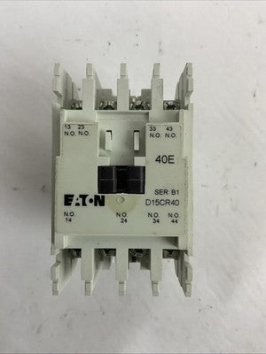 EATON D15CR40AB SER B1 FREEDOM SERIES MULTIPOLE RELAY 600V 4POLE COIL 110/120V0