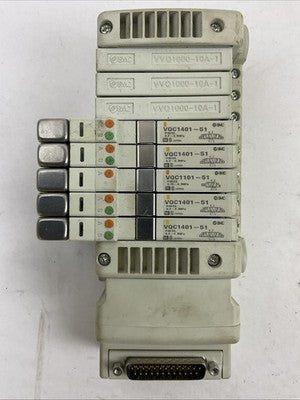 SMC (4) VQC1401-51 VQC1101-51 SOLENOID VALVE WITH BASE MOUNT MANIFOLD0