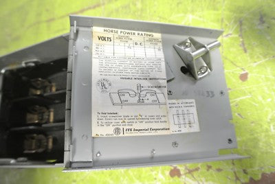 I-T-E V2B3212 CLAMPMATIC VACU-BREAK DUAL-AMPERAGE SWITCH 240V, 30 & 60A, 3-POLE7