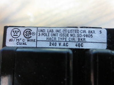 WESTINGHOUSE BAB6060H CIRCUIT BREAKER 240V, 60A, 3-POLE5