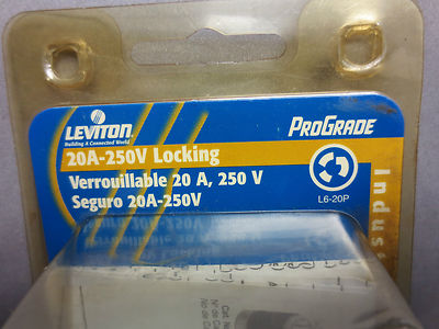 LEVITON 2321 / L6-20P / R01-2321 LOCKING NYLON PLUG 20A, 250V - NEW SURPLUS1