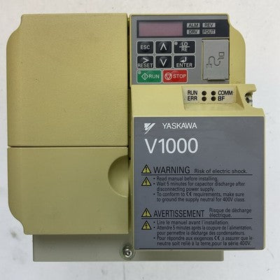 YASKAWA CIMR-VU4A0011FAA REV: C V1000 AC DRIVE OUTPUT 3PH 0-480V 11.1/9.2A0