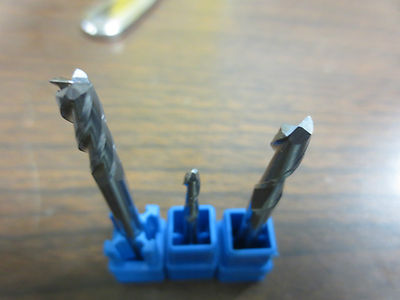 RAPIDKUT CUTTING TOOLS, LOT of 3 END MILLS 3/16" 4F SE, 1/8" 2F SE BE, 3/16" 2E.3